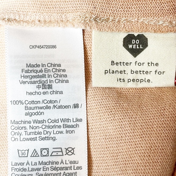 Madewell Dip Dye Brick Orange & Cream Ombré Tee (M) - Picture 7 of 7